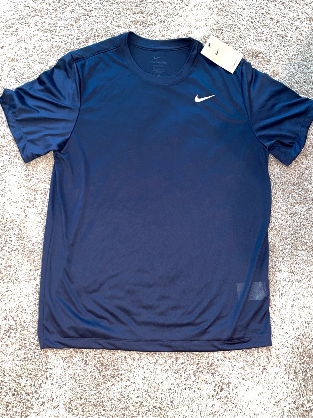 NWT Nike Men’s Short Sleeve Performance Tee - Dark Blue with White Swoosh
